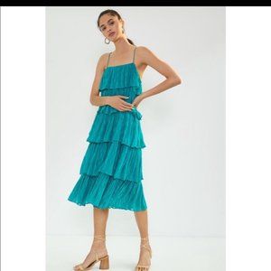 Anthropologie Tiered Ruffled Midi Dress M
